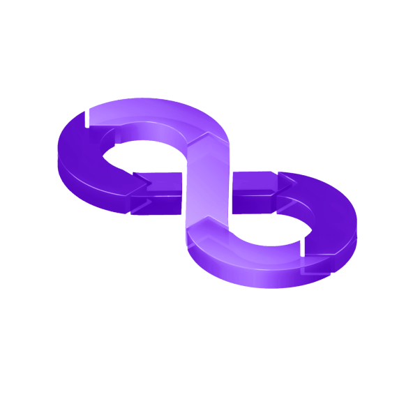DevOps infinity symbol presenting agile software development life cycle